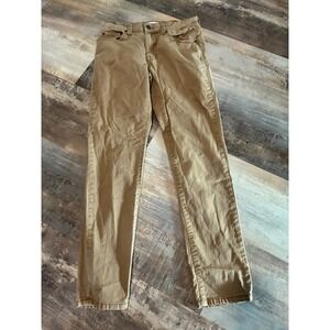 Mutual Weave Mens Straight Leg 5-Pocket Khaki Tan Pants 30x32